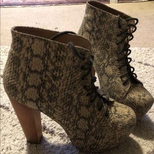 Jeffrey Campbell snakeskin platforms